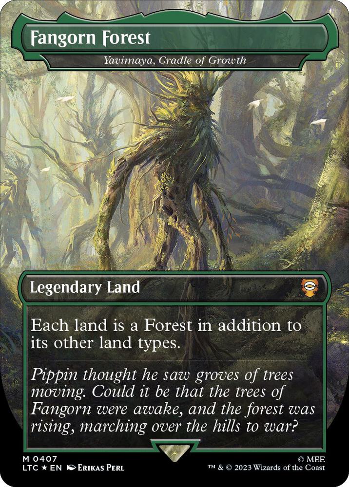 Fangorn Forest Yavimaya Cradle of Growth Surge Foil 407 (Commander: The Lord of the Rings: Tales of Middle-earth)  - Borderless Surge Foil | Good Games Adelaide SA