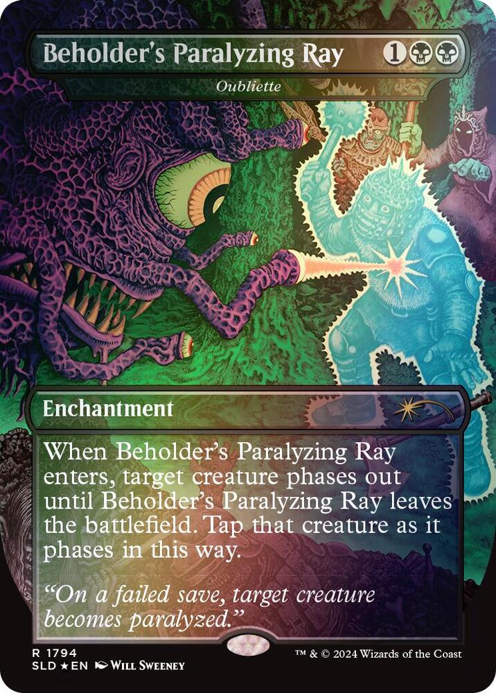 Beholders Paralyzing Ray Oubliette Rainbow Foil 1794 (Secret Lair Drop Series)  - Foil | Good Games Adelaide SA