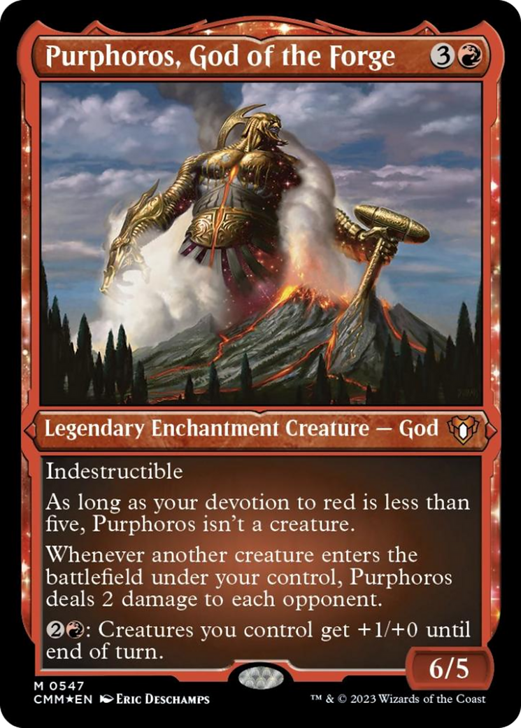 Purphoros, God of the Forge (Foil Etched) [Commander Masters] | Good Games Adelaide SA