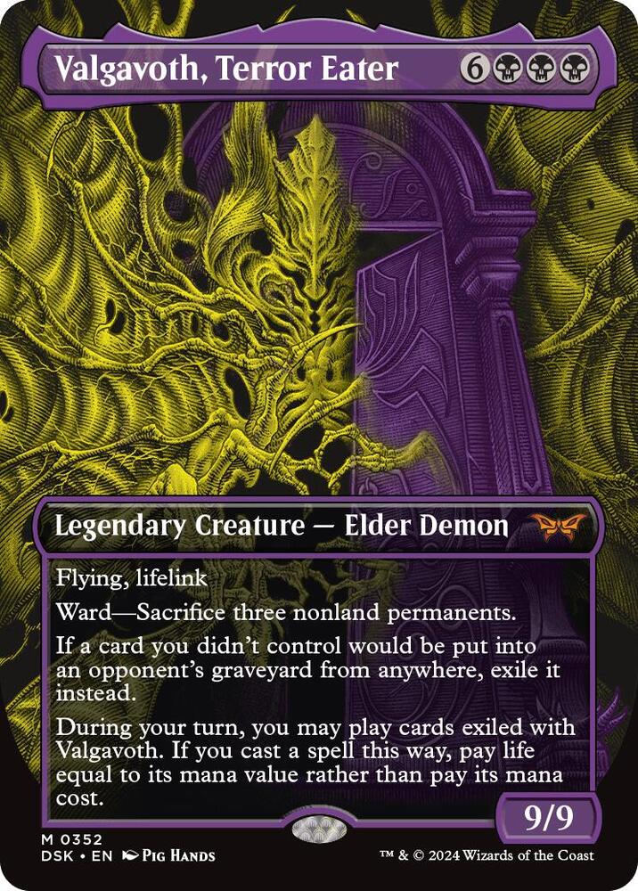 Valgavoth, Terror Eater 352 (Duskmourn: House of Horror)  - Borderless Foil | Good Games Adelaide SA