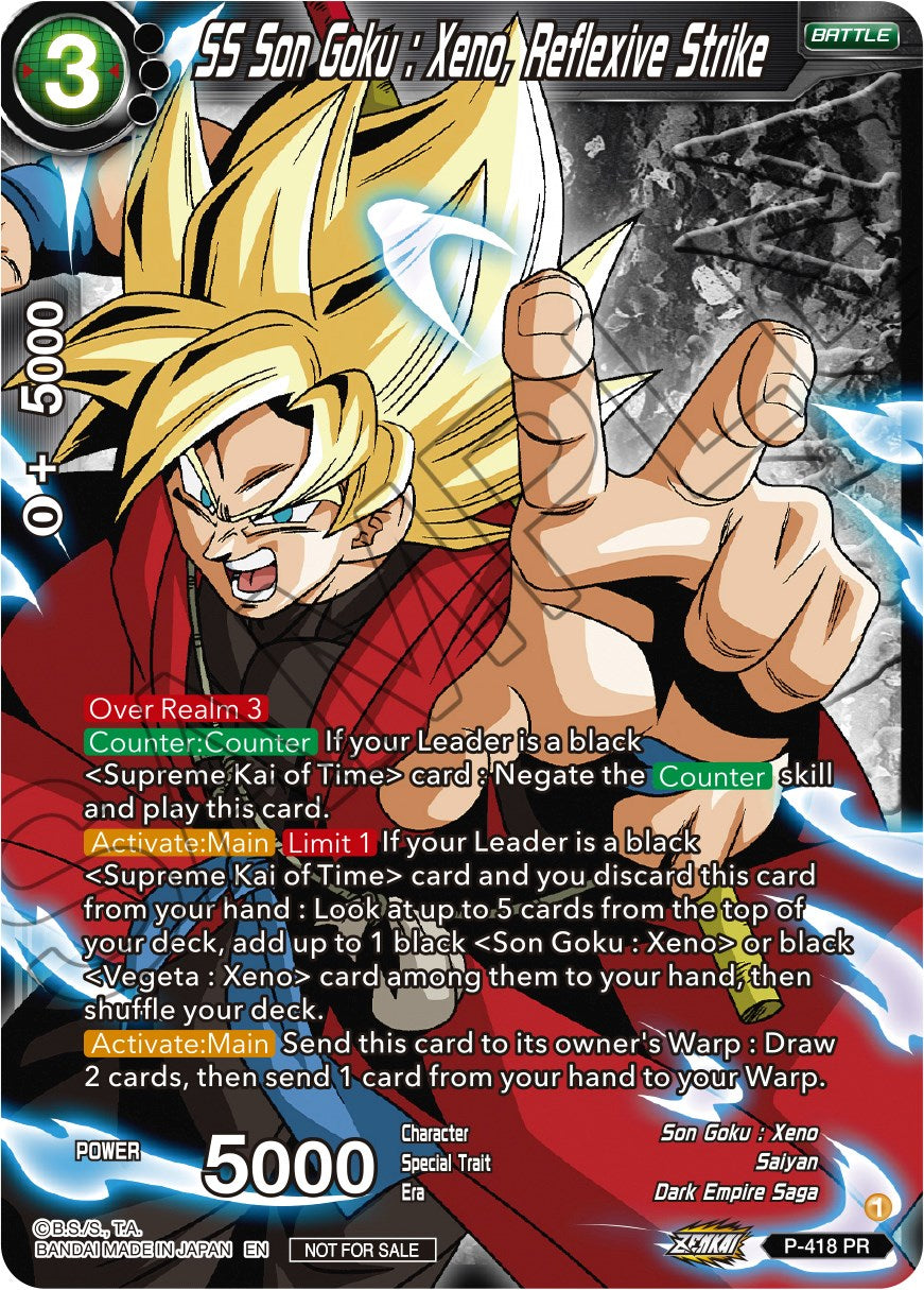 SS Son Goku: Xeno, Reflexive Strike (Zenkai Series Tournament Pack Vol.1 Winner) (P-418) [Tournament Promotion Cards] | Good Games Adelaide SA