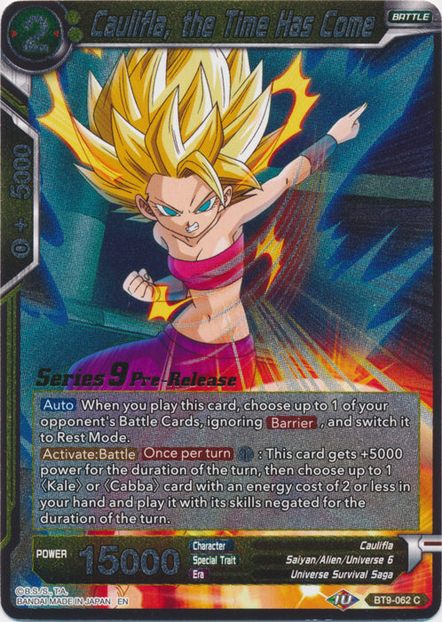 Caulifla, the Time Has Come (BT9-062) [Universal Onslaught Prerelease Promos] | Good Games Adelaide SA