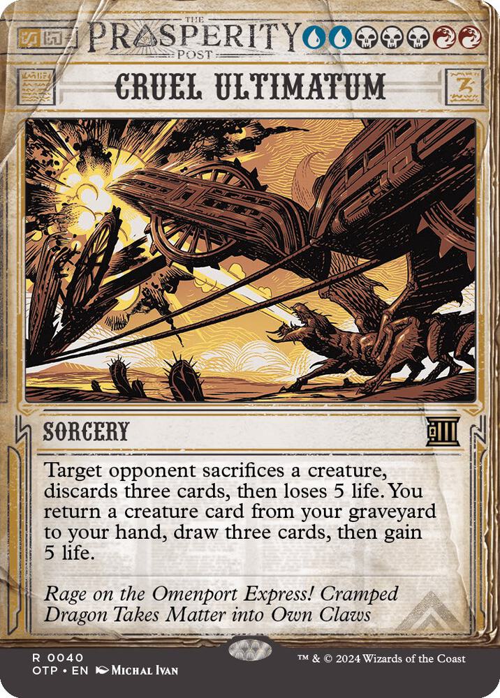 Cruel Ultimatum 40 (Outlaws of Thunder Junction: Breaking News)  - Foil | Good Games Adelaide SA