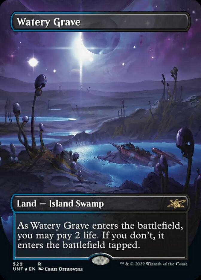 Watery Grave (Borderless) (Galaxy Foil) [Unfinity] | Good Games Adelaide SA