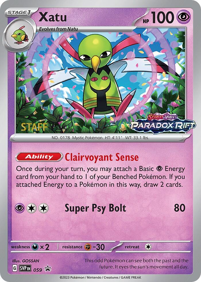 Xatu Prerelease Staff 059 (SV: Scarlet & Violet Promo Cards)  - Holofoil | Good Games Adelaide SA