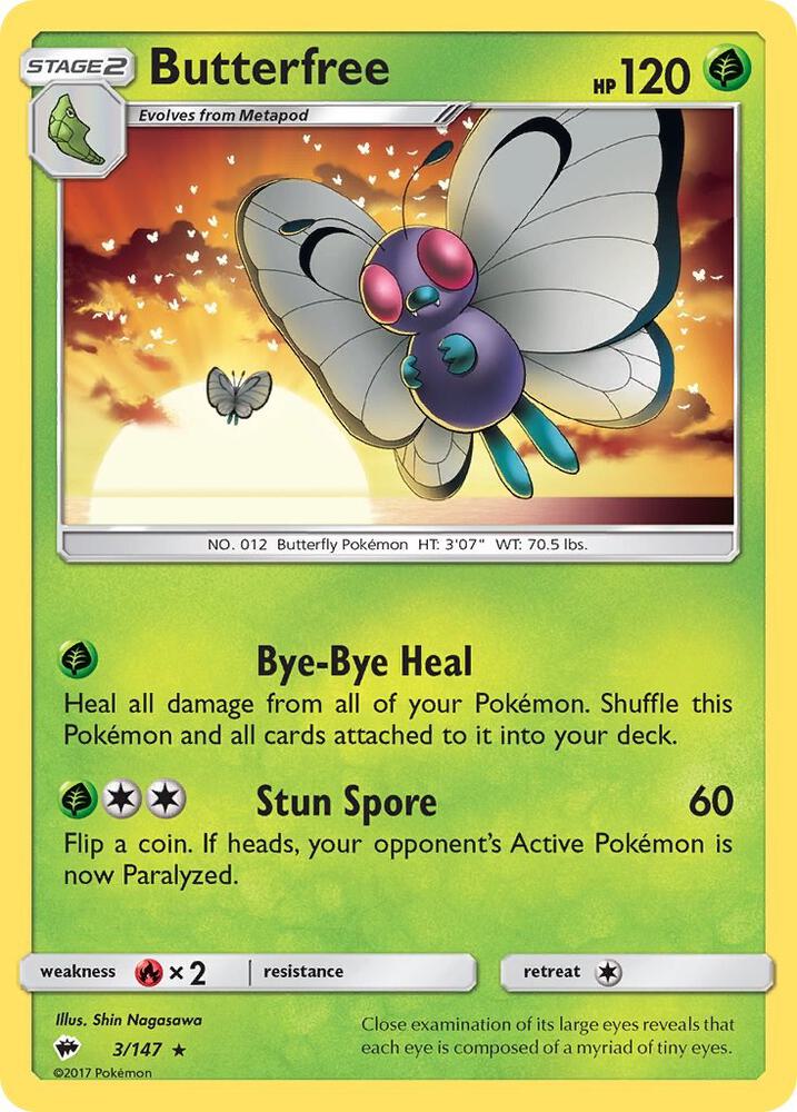 Butterfree 3/147 (SM - Burning Shadows)  | Good Games Adelaide SA
