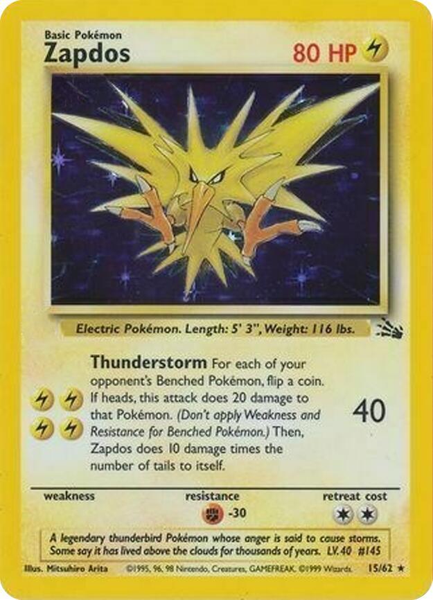 Zapdos 015/062 (Miscellaneous Cards & Products)  - Cosmo Holofoil | Good Games Adelaide SA
