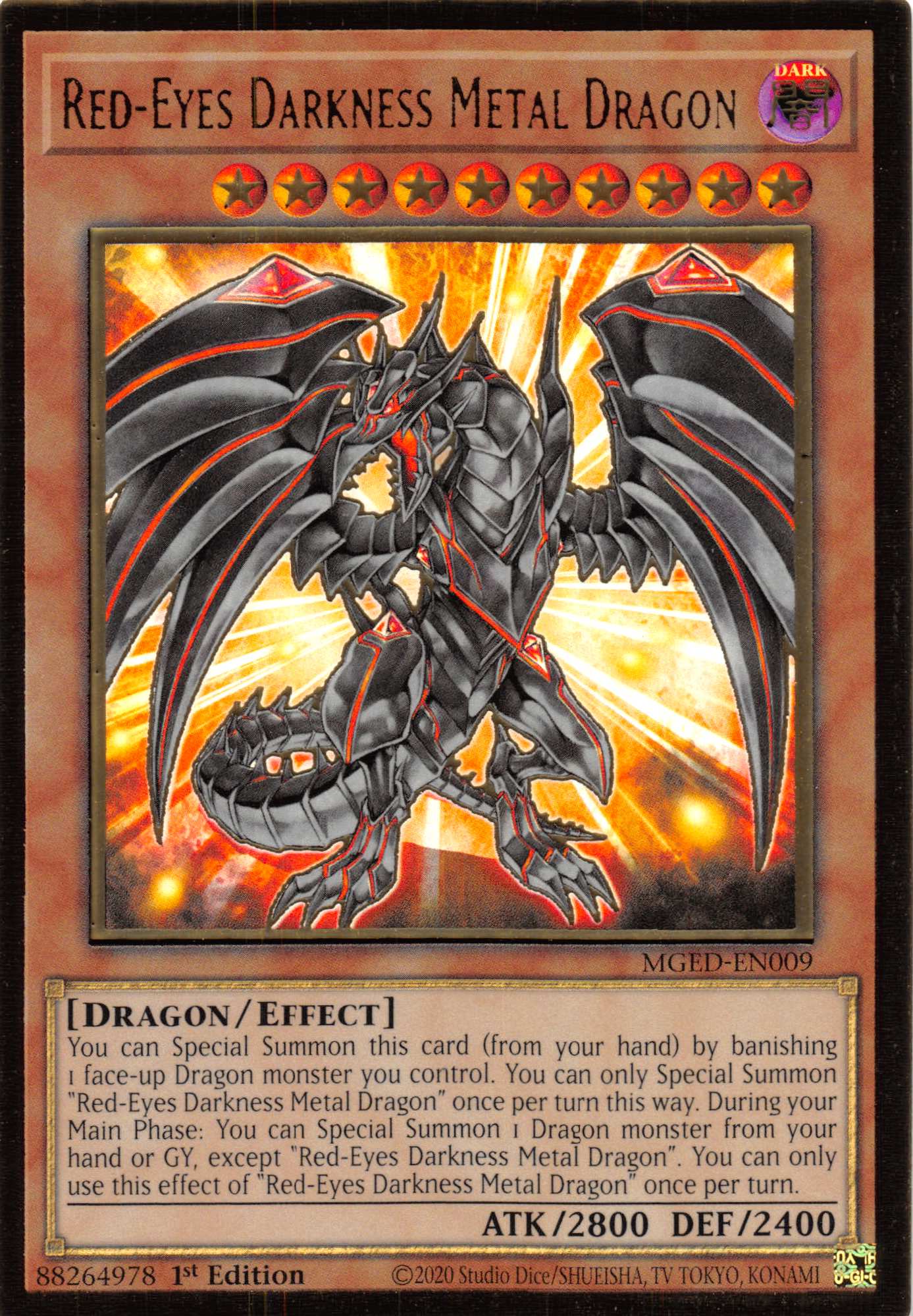 Red-Eyes Darkness Metal Dragon [MGED-EN009] Gold Rare | Good Games Adelaide SA