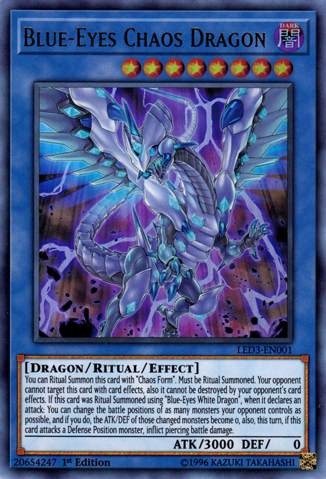 Blue-Eyes Chaos Dragon [LED3-EN001] Ultra Rare | Good Games Adelaide SA