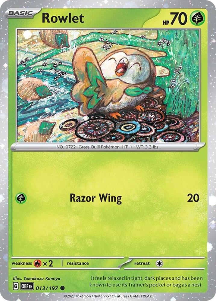 Rowlet 013/197 (Miscellaneous Cards & Products)  - Cosmo Holofoil | Good Games Adelaide SA