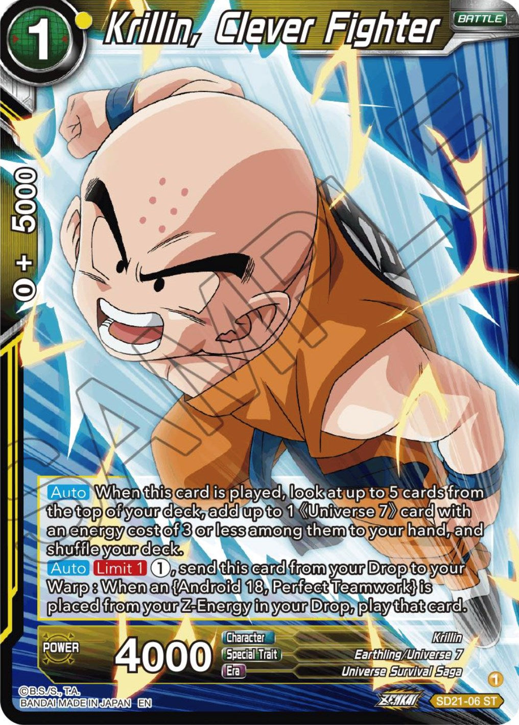 Krillin, Clever Fighter (Starter Deck Exclusive) (SD21-06) [Power Absorbed] | Good Games Adelaide SA