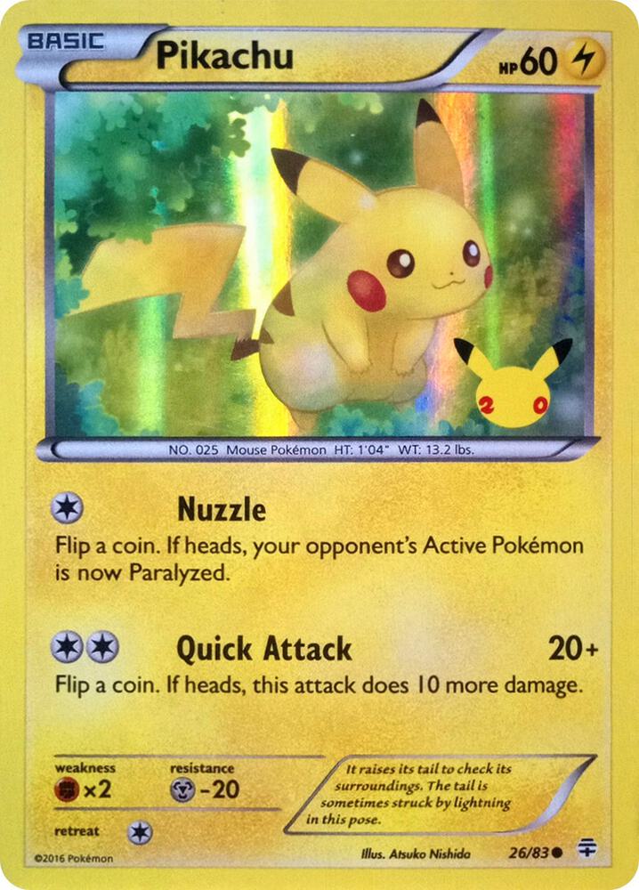 Pikachu 20th Anniversary 026/083 (Miscellaneous Cards & Products)  - Holofoil | Good Games Adelaide SA