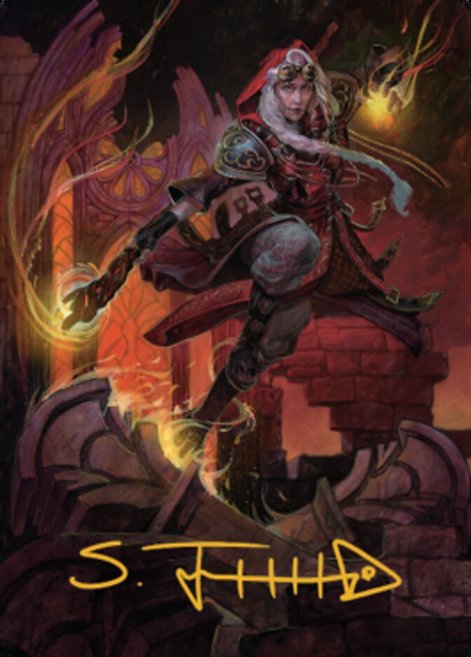 Jaya, Fiery Negotiator Art Card 2 (Gold-Stamped Signature) [Dominaria United Art Series] | Good Games Adelaide SA