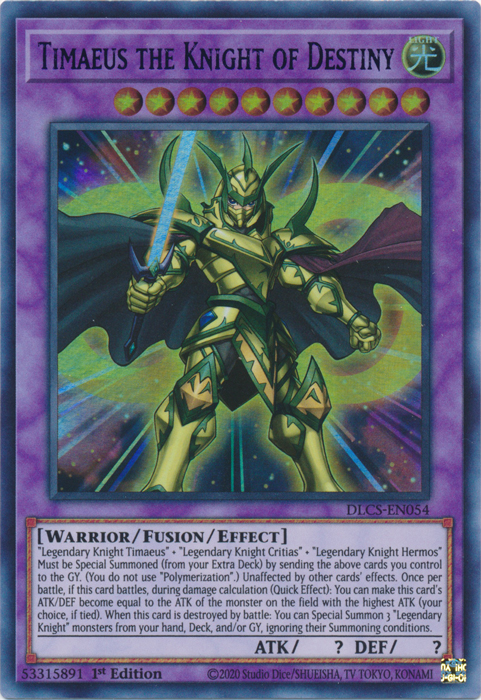 Timaeus the Knight of Destiny (Blue) [DLCS-EN054] Ultra Rare | Good Games Adelaide SA