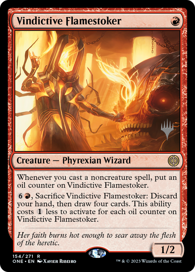 Vindictive Flamestoker (Promo Pack) [Phyrexia: All Will Be One Promos] | Good Games Adelaide SA
