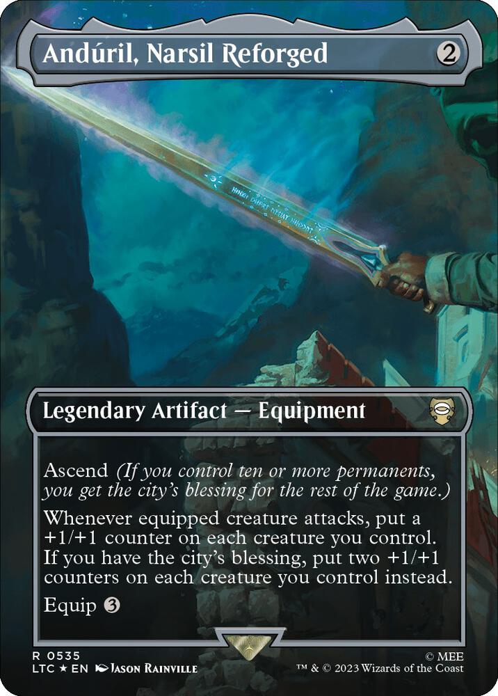 Andúril, Narsil Reforged 535 (Commander: The Lord of the Rings: Tales of Middle-earth)  - Borderless Surge Foil | Good Games Adelaide SA