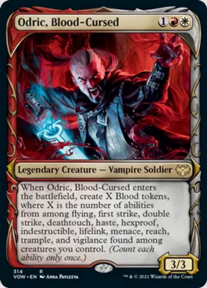 Odric, Blood-Cursed (Showcase Fang Frame) [Innistrad: Crimson Vow] | Good Games Adelaide SA