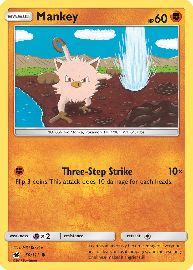 Mankey (50/111) [Sun & Moon: Crimson Invasion] | Good Games Adelaide SA