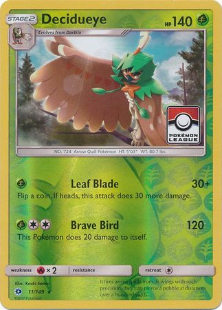 Decidueye (11/149) (League Promo) [Sun & Moon: Base Set] | Good Games Adelaide SA