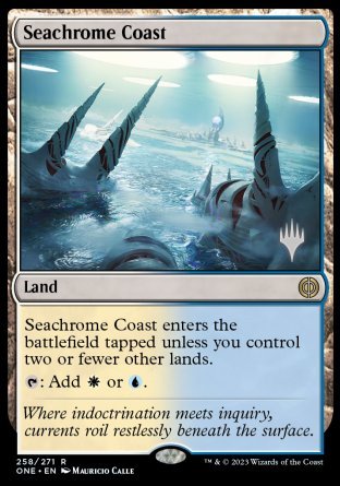 Seachrome Coast (Promo Pack) [Phyrexia: All Will Be One Promos] | Good Games Adelaide SA