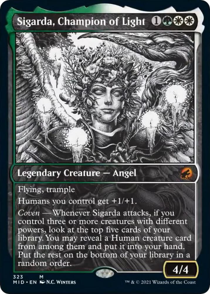Sigarda Champion of Light Showcase 323 (Innistrad: Midnight Hunt)  | Good Games Adelaide SA