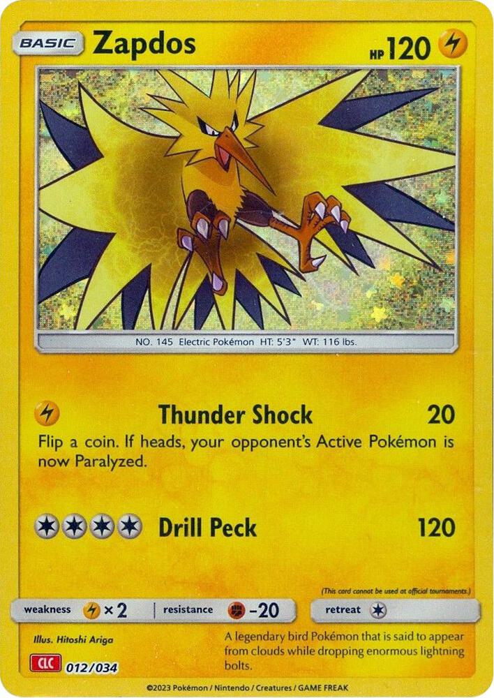 Zapdos 012/034 (Trading Card Game Classic)  - Holofoil | Good Games Adelaide SA