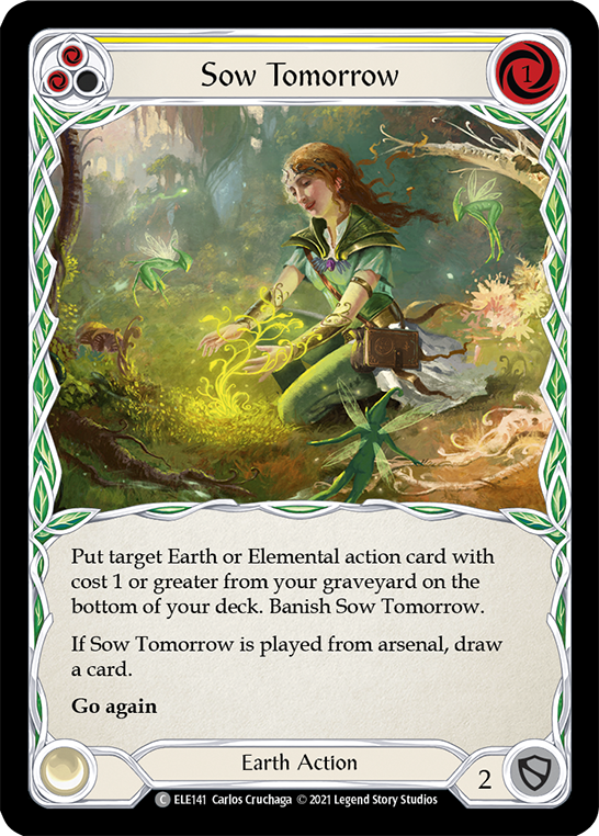 Sow Tomorrow (Yellow) [ELE141] (Tales of Aria)  1st Edition Rainbow Foil | Good Games Adelaide SA