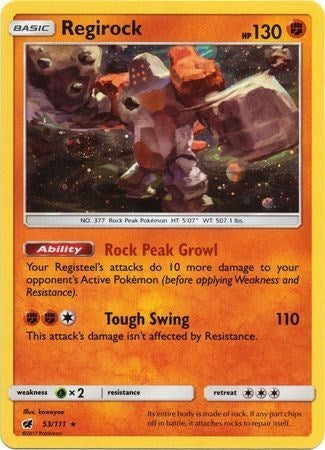 Regirock (53/111) (Cosmos Holo) [Sun & Moon: Crimson Invasion] | Good Games Adelaide SA
