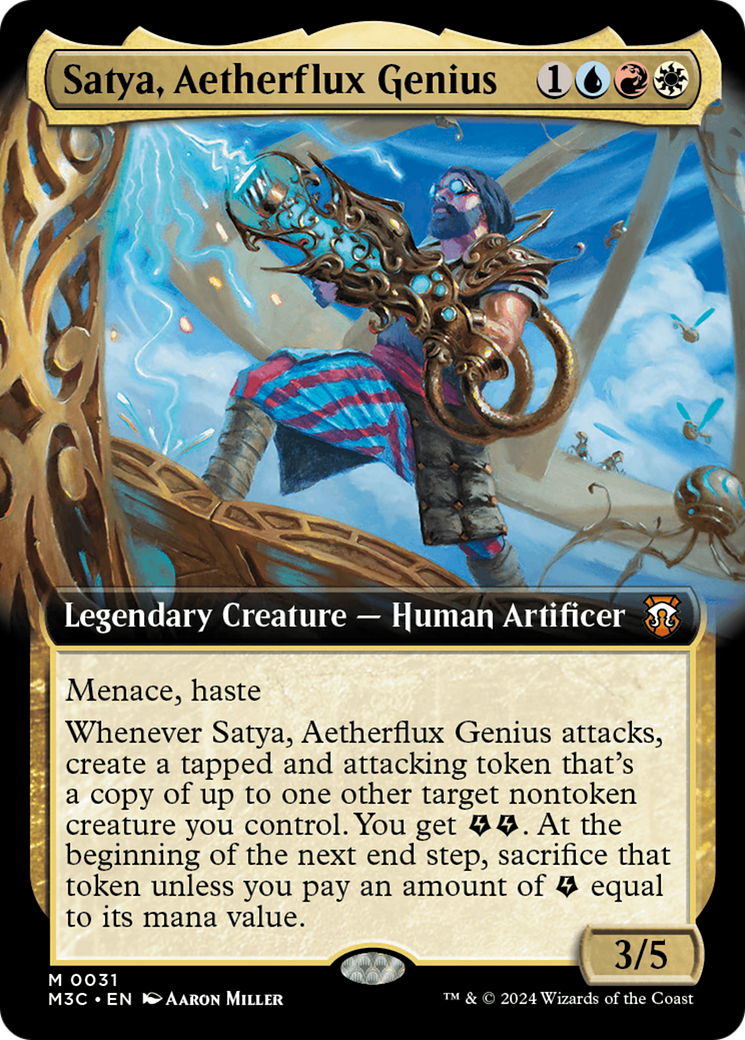 Satya, Aetherflux Genius (Extended Art) [Modern Horizons 3 Commander] | Good Games Adelaide SA