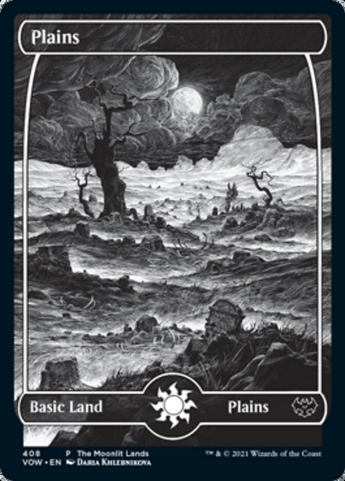 Plains (The Moonlit Lands) (Foil Etched) [Innistrad: Crimson Vow Promos] | Good Games Adelaide SA