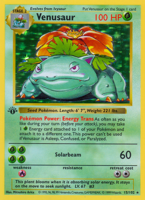 Venusaur (15/102) (Shadowless) [Base Set 1st Edition] | Good Games Adelaide SA