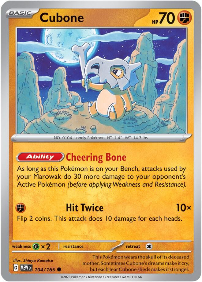 Cubone 104/165 (SV: Scarlet & Violet 151)  | Good Games Adelaide SA