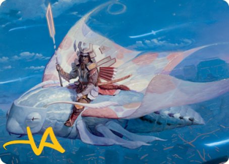 Sky-Blessed Samurai Art Card (Gold-Stamped Signature) [Kamigawa: Neon Dynasty Art Series] | Good Games Adelaide SA