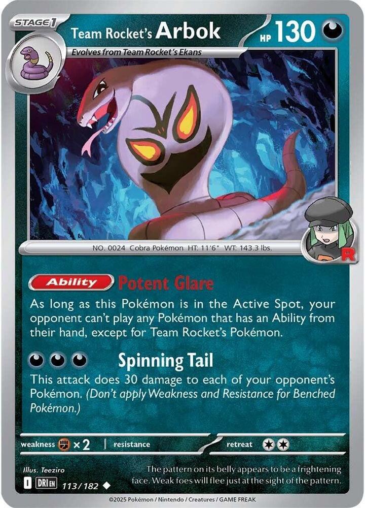 Team Rocket's Arbok 113/182 (SV10: Destined Rivals)  | Good Games Adelaide SA