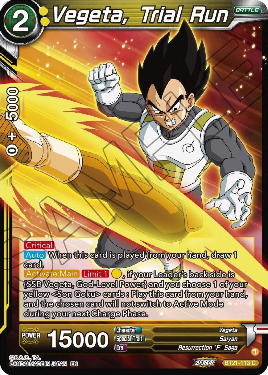 Vegeta, Trial Run (BT21-113) [ZENKAI Series: Set 04] | Good Games Adelaide SA