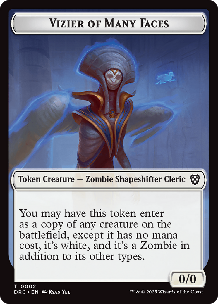 Angel of Sanctions // Vizier of Many Faces Double-Sided Token [Aetherdrift Commander] | Good Games Adelaide SA