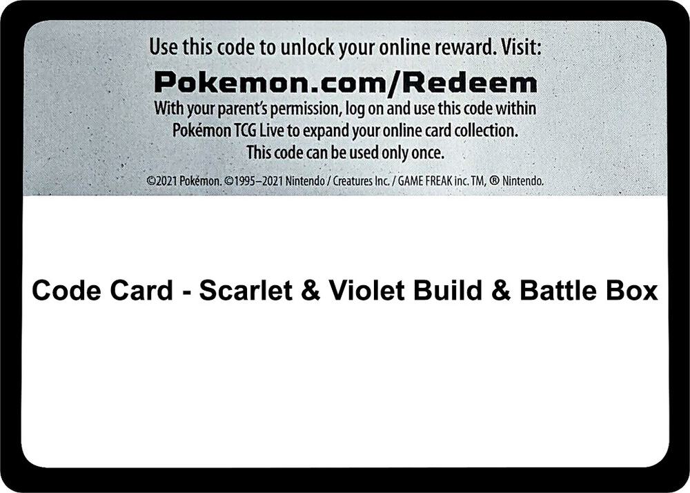 Code Card Scarlet and Violet Build and Battle Box  (SV01: Scarlet & Violet Base Set)  | Good Games Adelaide SA