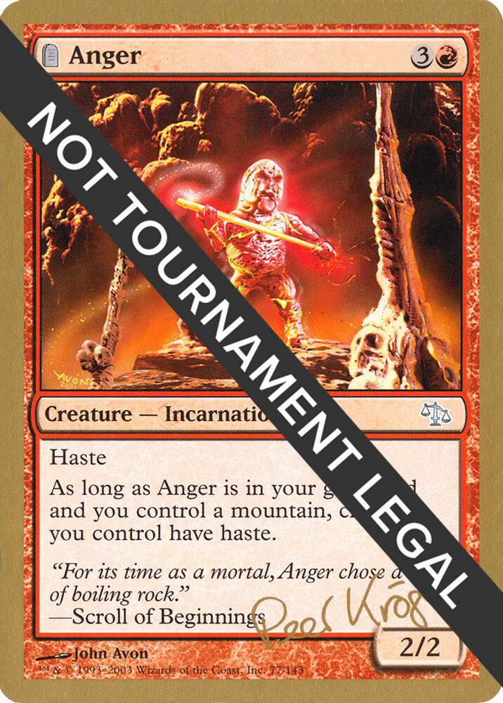 Anger 2003 Peer Kroger JUD  (World Championship Decks)  | Good Games Adelaide SA