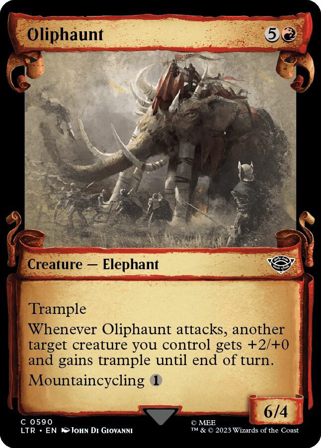 Oliphaunt 590 (Universes Beyond: The Lord of the Rings: Tales of Middle-earth)  - Showcase Scroll Foil | Good Games Adelaide SA