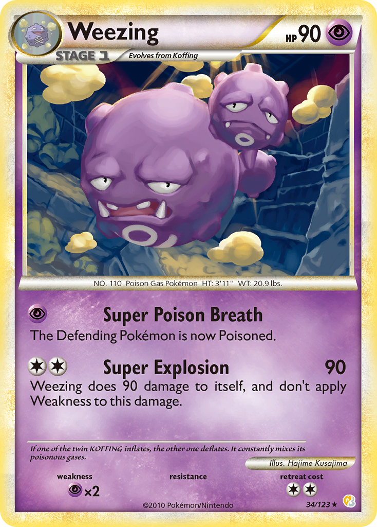 Weezing (34/123) [HeartGold & SoulSilver: Base Set] | Good Games Adelaide SA