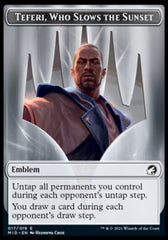 Clue // Teferi, Who Slows the Sunset Emblem Double-sided Token [Innistrad: Midnight Hunt Tokens] | Good Games Adelaide SA