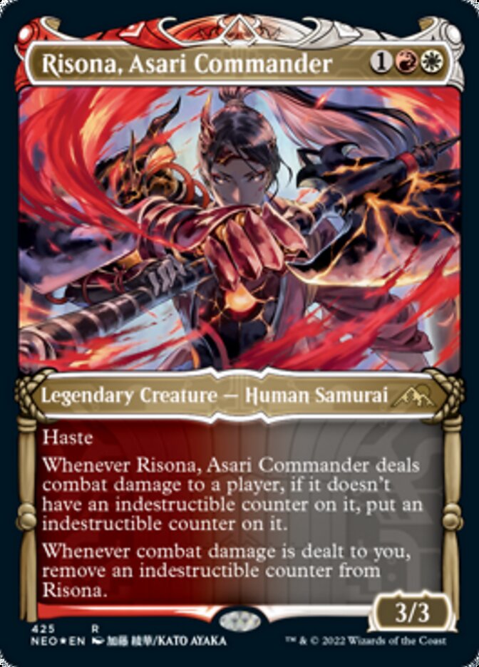 Risona, Asari Commander (Showcase) (Foil Etched) [Kamigawa: Neon Dynasty] | Good Games Adelaide SA