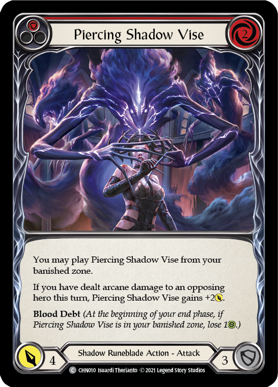 Piercing Shadow Vise (Red) [CHN010] (Monarch Chane Blitz Deck) | Good Games Adelaide SA