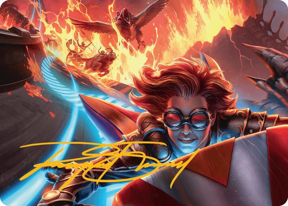 Outpace Oblivion Art Card Gold Stamped Signature 24 (Art Series: Aetherdrift)  | Good Games Adelaide SA