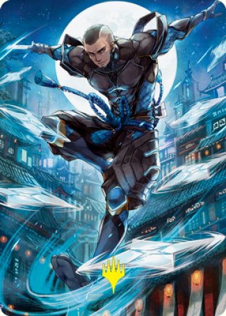 Kaito Shizuki 1 Art Card (Gold-Stamped Signature) [Kamigawa: Neon Dynasty Art Series] | Good Games Adelaide SA