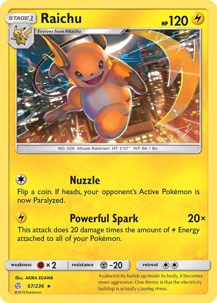 Raichu (67/236) [Sun & Moon: Cosmic Eclipse] | Good Games Adelaide SA