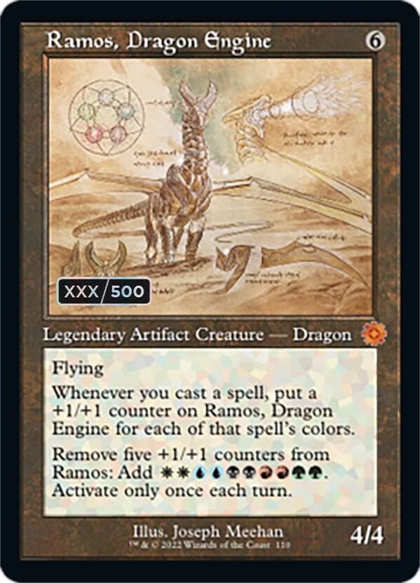 Ramos Dragon Engine Schematic Serial Numbered 110 (The Brothers' War: Retro Frame Artifacts)  - Foil | Good Games Adelaide SA
