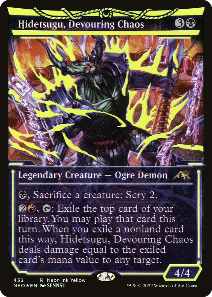 Hidetsugu, Devouring Chaos 432 (Kamigawa: Neon Dynasty)  - Showcase Foil | Good Games Adelaide SA