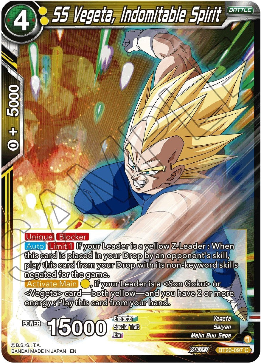 SS Vegeta, Indomitable Spirit (BT20-097) [Power Absorbed] | Good Games Adelaide SA
