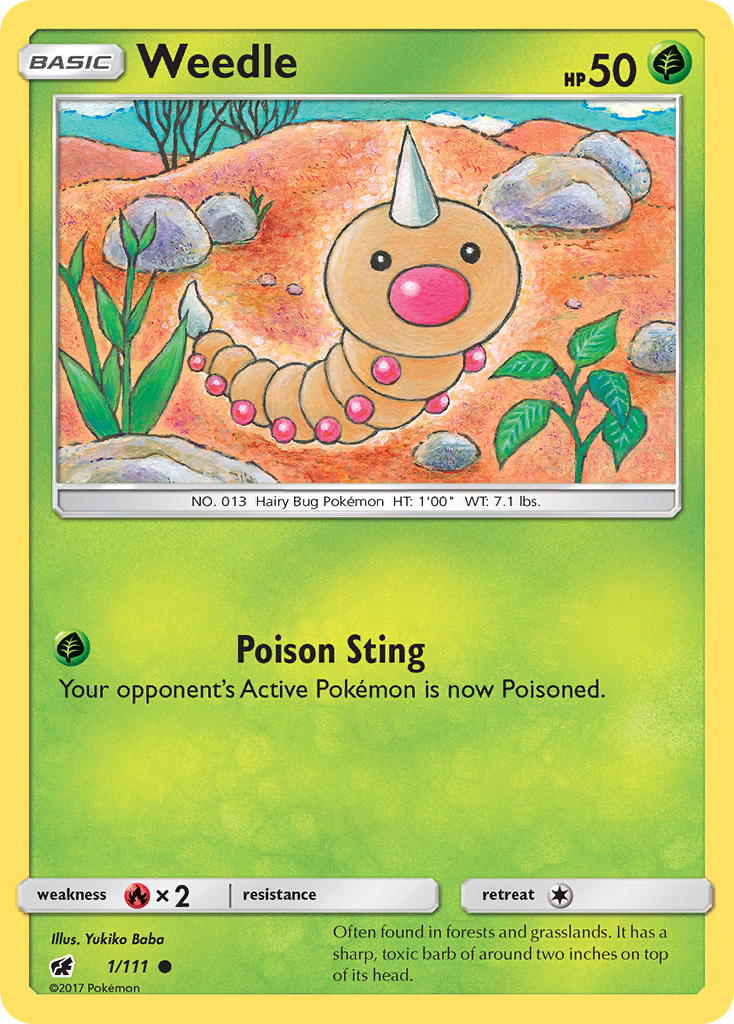 Weedle (1/111) [Sun & Moon: Crimson Invasion] | Good Games Adelaide SA